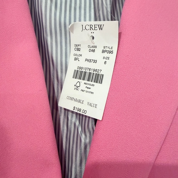 🏷️ New with tags J Crew pink tweed blazer size 6 retail $198 - Picture 3 of 4